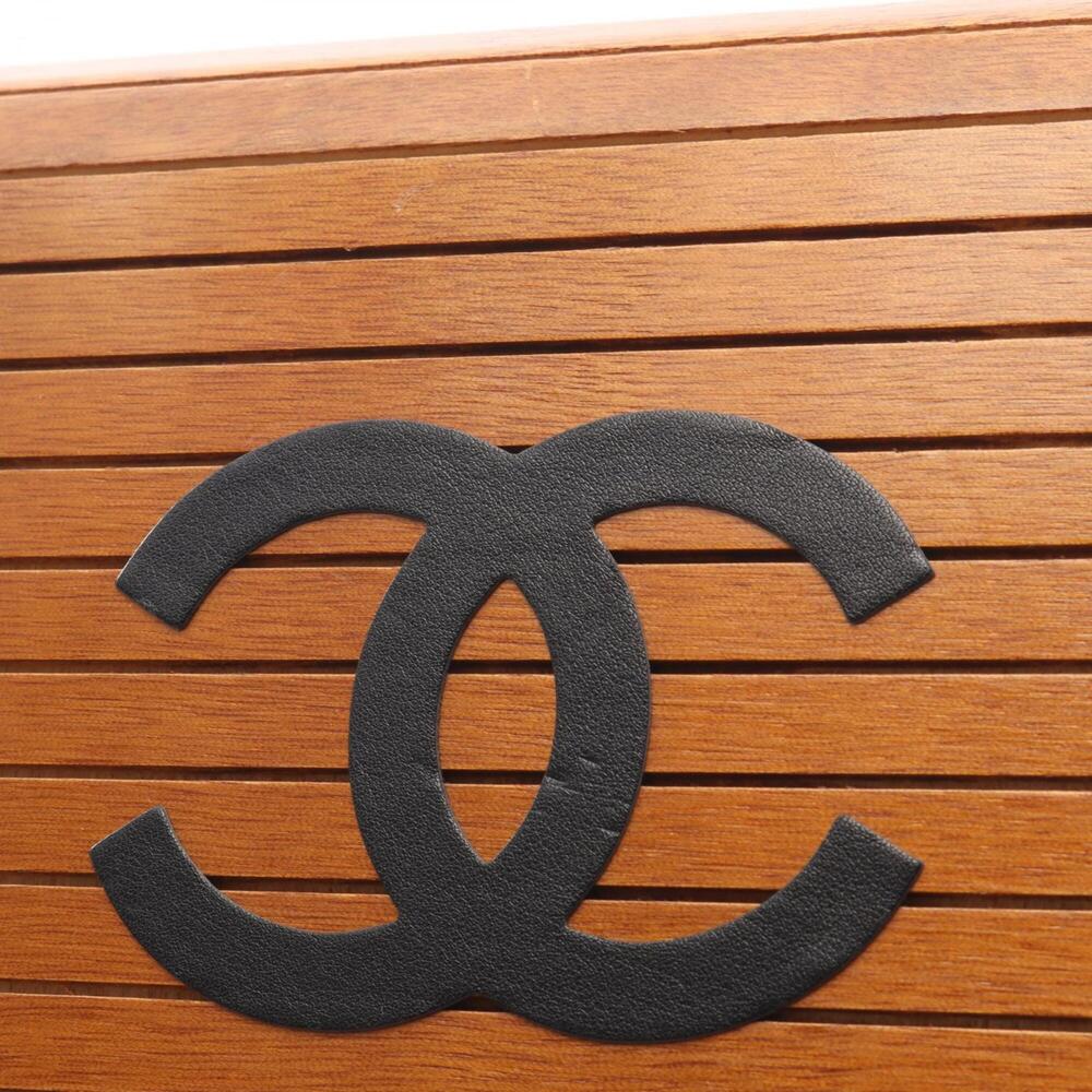 Chanel Coco Mark Handbag, Leather and Wood, Women's, Brown/Black - Picture 10 of 16